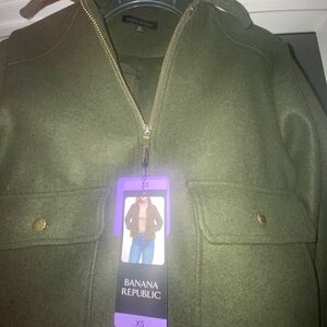 Banana Republic Olive Wool-Blend Bomber Jacket Size XS
